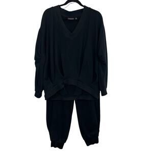 Carla Rockmore Collection Asymmetric French Terry Sweatshirt & sweatpants Size M